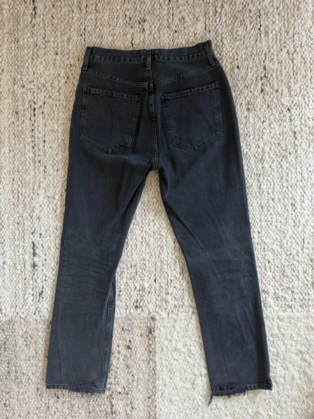Agolde Black Riley Distressed Jeans - Picture 2 of 5